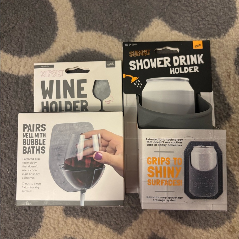 Shower wine and drink Holder Set